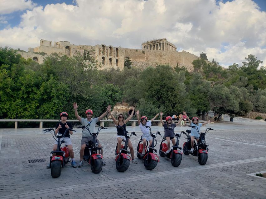 Athens: Award-Winning Acropolis Guided e-Scooter Tour - First history stops: Odeon of Herodes Atticus and Areopagus Hill