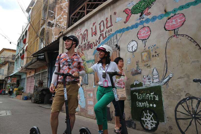 Bangkok: Riverside E-Scooter Adventure with StreetFood Snack - Soi Kudeejeen and Santa Cruz Church: Portuguese influence you can taste