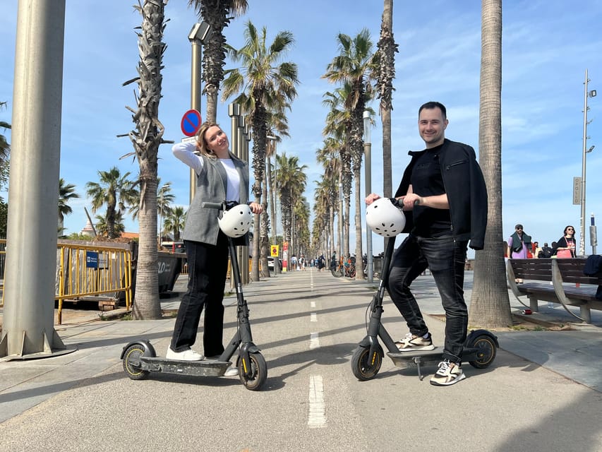 Barcelona E-Scooter Excursion - Old Harbor Atmosphere and Waterfront Sights