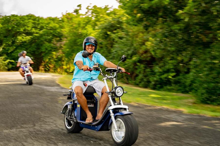 Beaches and Backroads Electric Big-Wheel Scooter Tour - Getting to the Start: Point Seraphine, Pink Papaya, and LucianStyle