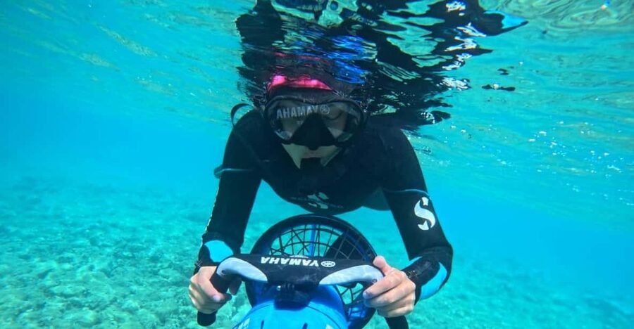 Chania: Sea Scooter Snorkeling boat tour - Equipment and comfort: wetsuits, flotation, and toys