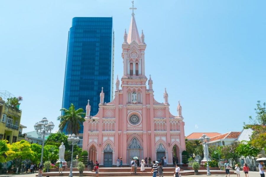 Da Nang: Private City Tour by Scooter with Ao dai Lady Rider - Danang Cathedral: Gothic details with local quirks