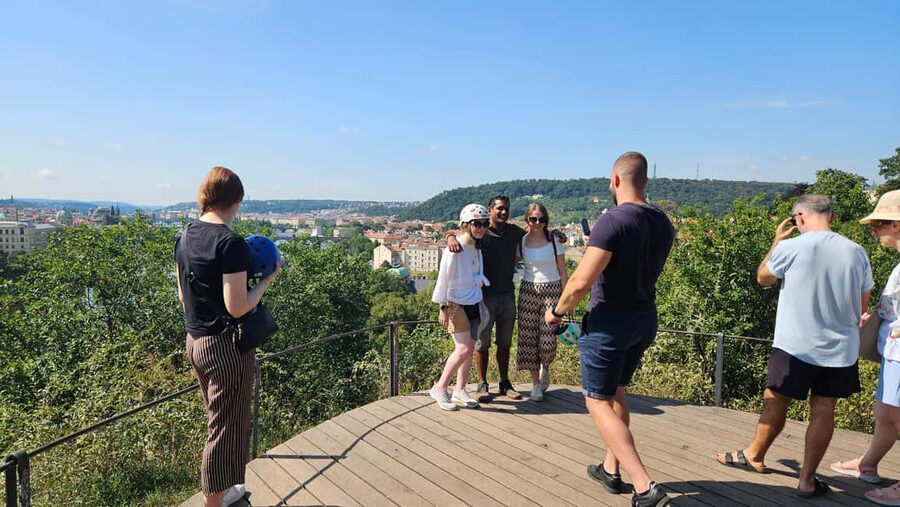 Heart of Prague tour on Tricycle electric scooter - Letná Park and the giant metronome: big Prague from above