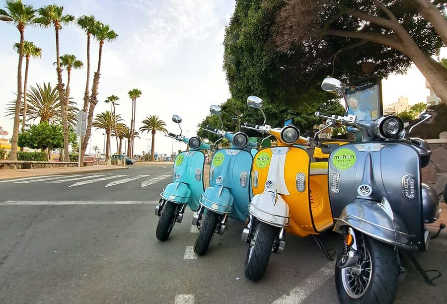 Maspalomas and Las Palmas: electric vintage scooter for rent - Las Palmas Side Day Plan: Canteras Pickup as a North Base