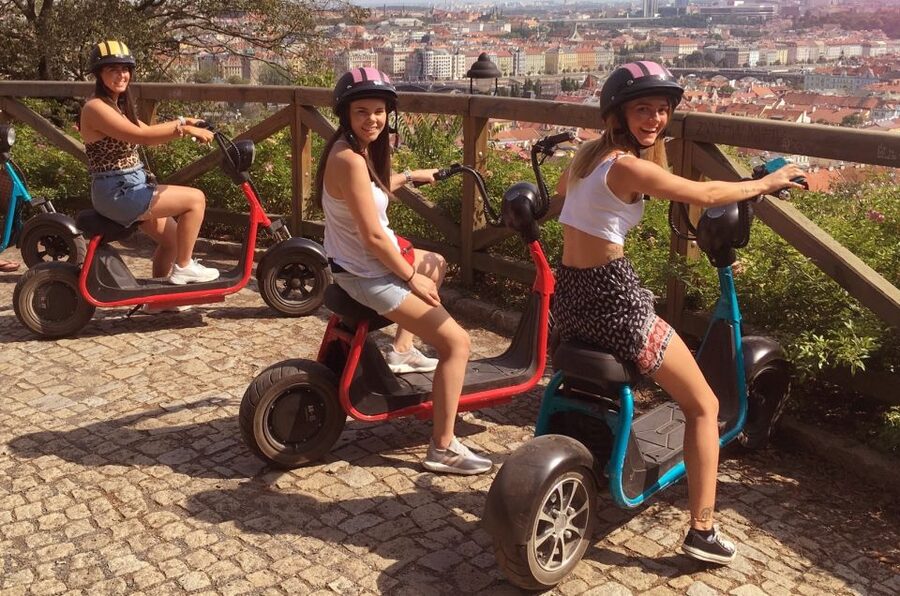 Prague: E-Bike/E-Scooter Viewpoint Tour - Helmets, Ponchos, and Safety Training Before You Roll