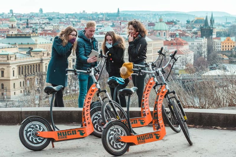 Prague: Fat Tire or Regular Scooter Tour with A Local Guide - Picking your ride: Hugo Bike vs SCROOSER fat tires