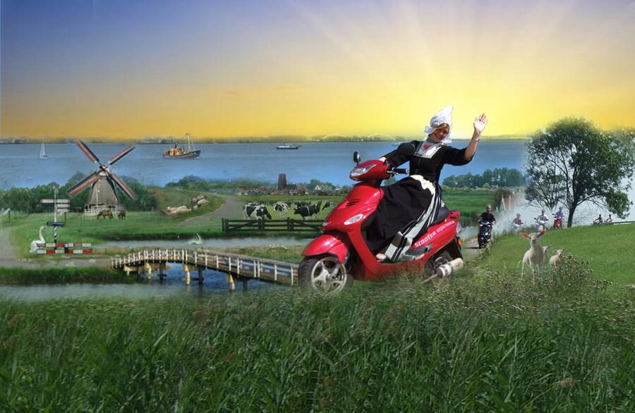 Zaanse Schans: Windmills, Clogs & Cheese by Electric Scooter - Scooter training in Wijdewormer: fast confidence, then off you go